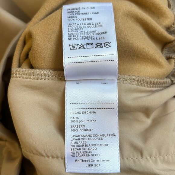 Laundry By Shelli Segal Tan Faux Vegan Leather High Waist Shorts - Picture 4 of 5